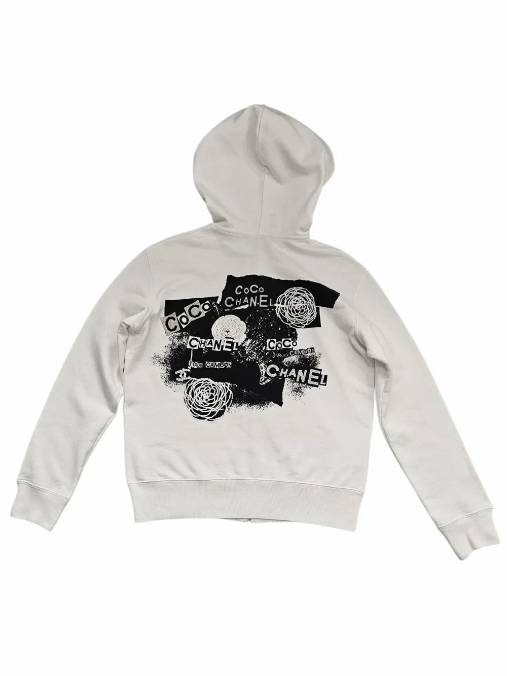 Chanel 2020 Graffiti Graphic Zip-Up Hoodie – White (Size XS) – NWT